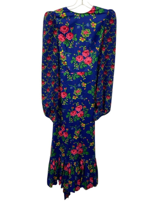 The Vampire's Wife Size 8/M Blue, Pink & Multi Cotton Long Sleeve Floral Dress Blue, Pink & Multi / 8/M