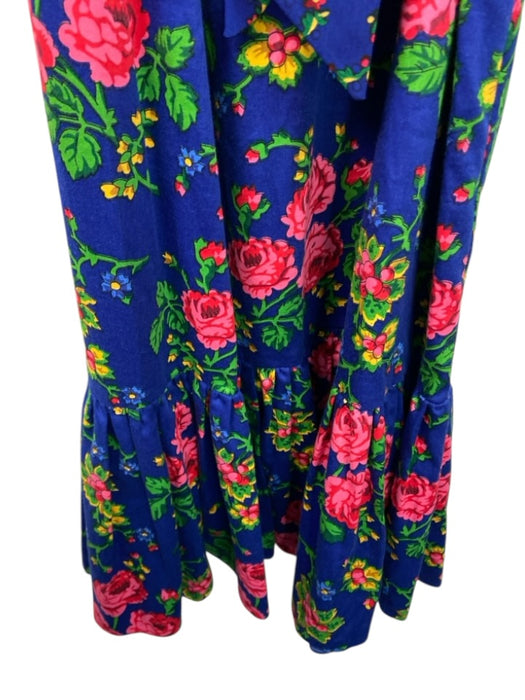 The Vampire's Wife Size 8/M Blue, Pink & Multi Cotton Long Sleeve Floral Dress Blue, Pink & Multi / 8/M