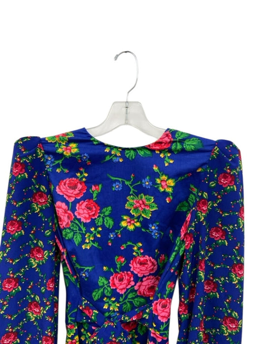 The Vampire's Wife Size 8/M Blue, Pink & Multi Cotton Long Sleeve Floral Dress Blue, Pink & Multi / 8/M