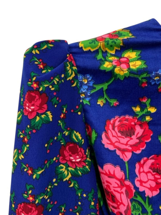 The Vampire's Wife Size 8/M Blue, Pink & Multi Cotton Long Sleeve Floral Dress Blue, Pink & Multi / 8/M
