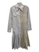 Tibi Size 2 White, Blue & Black Cotton Long Sleeve Stripes Button Up Dress White, Blue & Black / 2