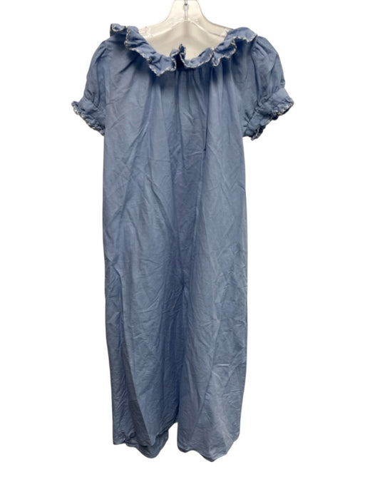 If Only If Nightwear Size One Size Light blue & white Cotton Short Sleeve Dress Light blue & white / One Size