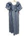 If Only If Nightwear Size One Size Light blue & white Cotton Short Sleeve Dress Light blue & white / One Size