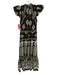 Sea New York Size 2 Brown & Cream Silk Ruffle Short Sleeve Abstract Print Dress Brown & Cream / 2
