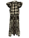 Sea New York Size 2 Brown & Cream Silk Ruffle Short Sleeve Abstract Print Dress Brown & Cream / 2