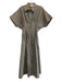 Exquise Size S/P Brown & White Cotton Short Sleeve Checked Rhinestone Dress Brown & White / S/P