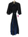 Lovebirds Size S Black & Blue Cotton Short flutter sleeve Contrast Stitch Dress Black & Blue / S