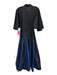 Lovebirds Size S Black & Blue Cotton Short flutter sleeve Contrast Stitch Dress Black & Blue / S