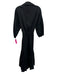 Cara Cara Size XS Black Cotton Long Sleeve Button Front Drawstring Waist Dress Black / XS