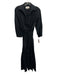 Cara Cara Size XS Black Cotton Long Sleeve Button Front Drawstring Waist Dress Black / XS