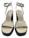 Zara Shoe Size 37 / 6.5 Creme Leather Wood Base Platform Square Toe Sandals Creme / 37 / 6.5