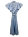 Aje Size 4 Light Blue Polyester Button Front Belted Ruffles Maxi Dress Light Blue / 4