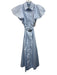 Aje Size 4 Light Blue Polyester Button Front Belted Ruffles Maxi Dress Light Blue / 4