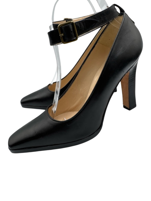 Manolo Blahnik Shoe Size 36.5 Black Leather Pointed Square Toe Pumps Black / 36.5