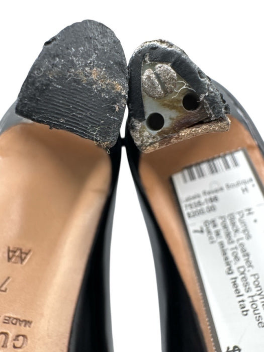 Gucci Shoe Size 7 Black Leather Ponyhair Horsebit Pump Pointed Toe Pumps Black / 7