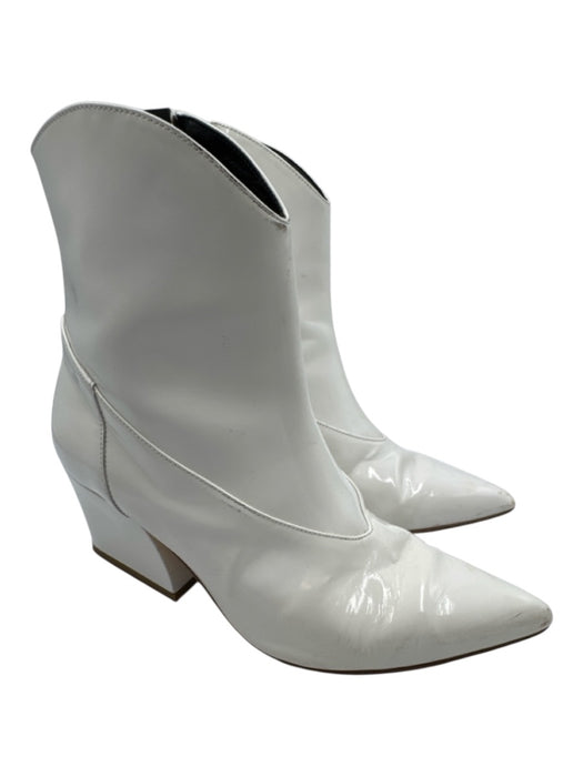 Tibi Shoe Size 38 White Leather Pointed Toe Patent leather Western Boots White / 38
