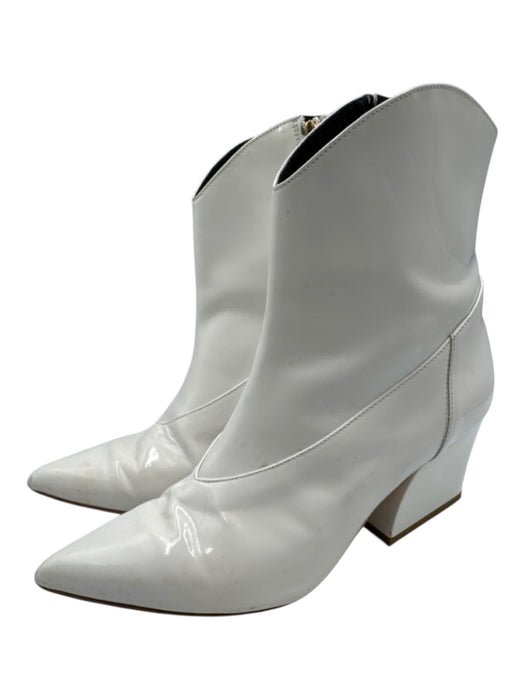 Tibi Shoe Size 38 White Leather Pointed Toe Patent leather Western Boots White / 38