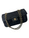 Chanel Black & Brown Suede Quilted Flap Chain Strap Gold Hardware Bag Black & Brown / M