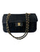 Chanel Black & Brown Suede Quilted Flap Chain Strap Gold Hardware Bag Black & Brown / M