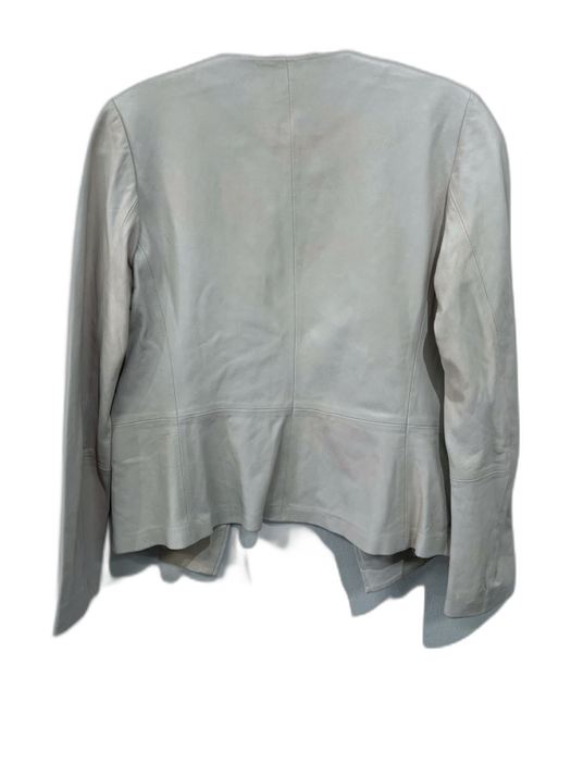 Vince Size 2 Beige Leather Hook & Eye Long Sleeve Jacket Beige / 2