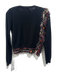 N 21 Size XS Black, red, blue Cotton Silk Floral Abstract Ruffle Sweater Black, red, blue / XS
