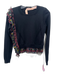 N 21 Size XS Black, red, blue Cotton Silk Floral Abstract Ruffle Sweater Black, red, blue / XS