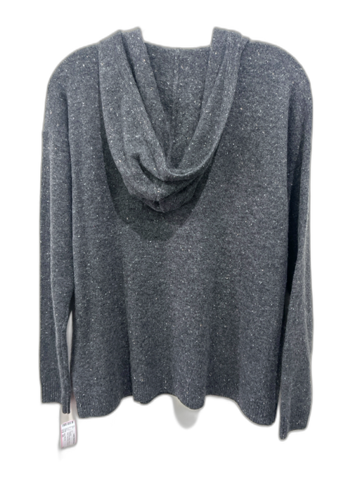 Saks Fifth Ave Size XS Charcoal & White Cashmere Speckled Hood Sweater Charcoal & White / XS