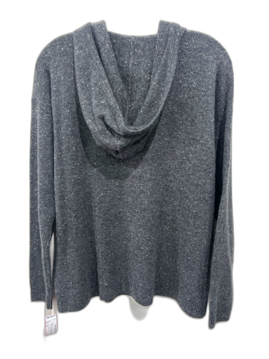 Saks Fifth Ave Size XS Charcoal & White Cashmere Speckled Hood Sweater Charcoal & White / XS
