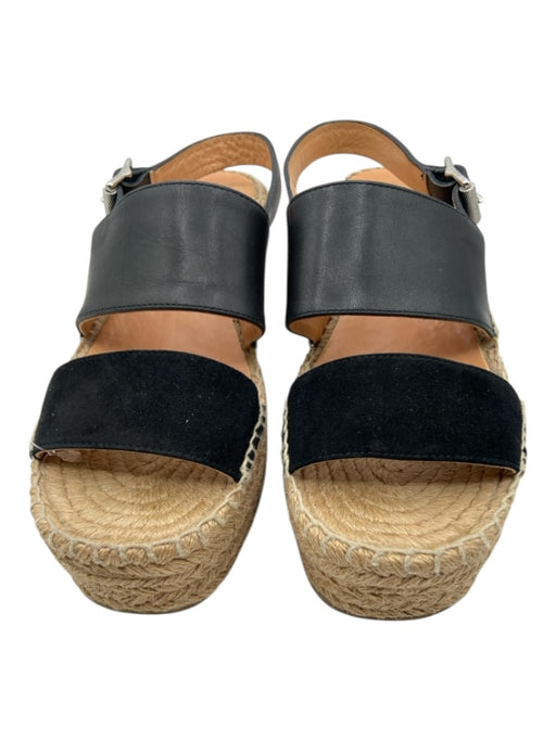 Rag & Bone Shoe Size 7 Black & Tan Leather & Suede Platform Open Toe Sandals Black & Tan / 7