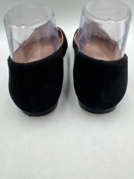 Patricia Green Shoe Size 9 Black & Silver Leather Upper Suede Rhinestone Flats
