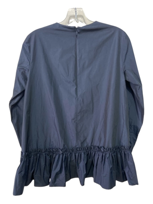 COS Size 4 Navy Blue Polyester Taffeta Ruffles Long Sleeve Tunic Length Top Navy Blue / 4