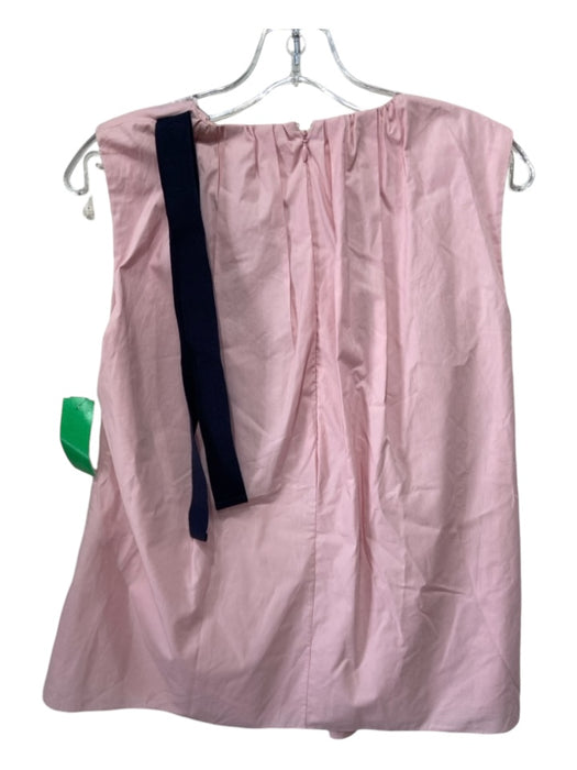 Roksanda Size 10 Light Pink Cotton Pleated Hem Tie Shoulder Sleeveless Top Light Pink / 10