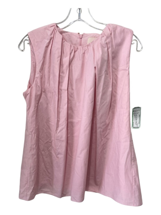 Roksanda Size 10 Light Pink Cotton Pleated Hem Tie Shoulder Sleeveless Top Light Pink / 10