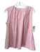 Roksanda Size 10 Light Pink Cotton Pleated Hem Tie Shoulder Sleeveless Top Light Pink / 10