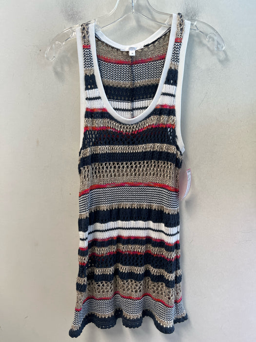 Drew Size M Multi Acetate Blend Sleeveless Knit Round Neck Stripe Top