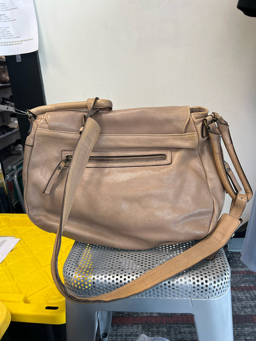 Robert Clergerie Brown Leather envelope flap Top Handle Cross Body Strap Bag