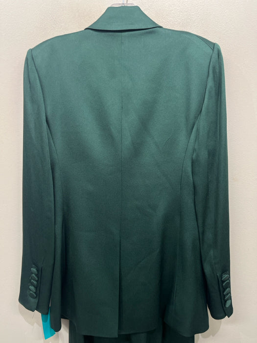 Veronica Beard Size 4/2 Green Acetate Blend Pintuck Front Straight Leg Pant Set