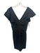 Milly Size 4 Black cotton & polyamide V Neck Flutter Cap Sleeve Back Zip Dress Black / 4