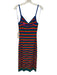 Staud Size S Blue, Orange, Green Viscose Blend Knit Stripe Button Maxi Dress Blue, Orange, Green / S