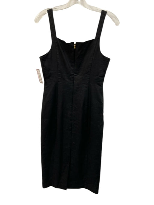 J. Crew Size 4 Black Linen Blend Button Detail Square Neck Maxi Dress Black / 4