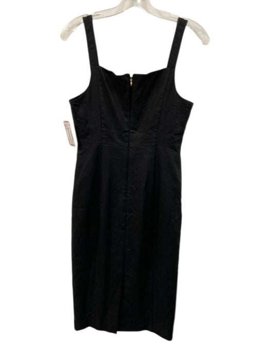 J. Crew Size 4 Black Linen Blend Button Detail Square Neck Maxi Dress Black / 4