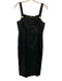 J. Crew Size 4 Black Linen Blend Button Detail Square Neck Maxi Dress Black / 4