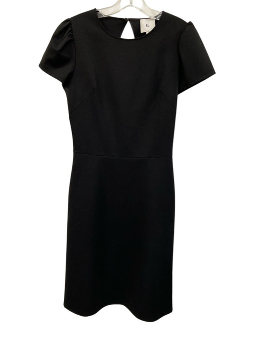 G. Label by Goop Size 4 Black Polyester Blend Puff Shoulder Short Sleeve Dress Black / 4