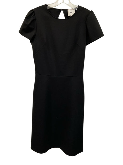 G. Label by Goop Size 4 Black Polyester Blend Puff Shoulder Short Sleeve Dress Black / 4