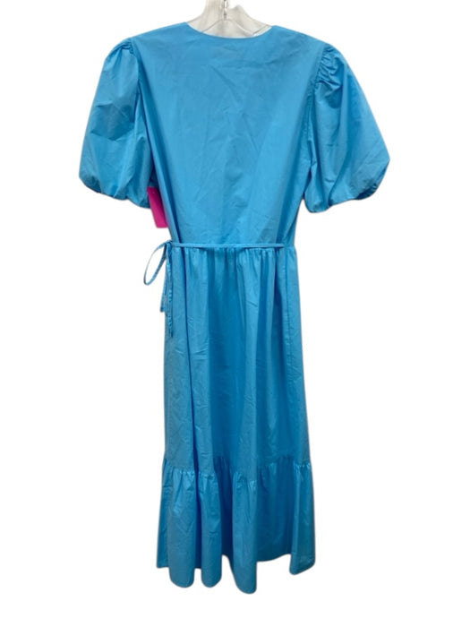 Greylin Size S Sky Blue Cotton Wrap Tie Waist Midi Dress Sky Blue / S