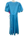Greylin Size S Sky Blue Cotton Wrap Tie Waist Midi Dress Sky Blue / S