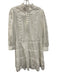 Alice + Olivia Size 4 White Cotton Lace Trim Button Long Sleeve Above Knee Dress White / 4