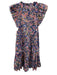 Caballero Size S blue, pink, multi Cotton Floral Flutter Cap Sleeve Maxi Dress blue, pink, multi / S