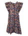 Caballero Size S blue, pink, multi Cotton Floral Flutter Cap Sleeve Maxi Dress blue, pink, multi / S