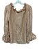 Mille Resort & Travel Size S White & Orange Linen Long Balloon Sleeve Top White & Orange / S